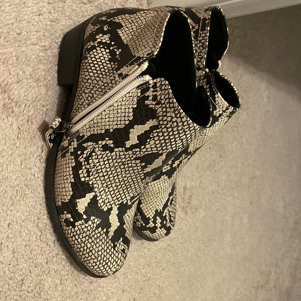 snake print boots from JcPennys, worn twice, size 7
